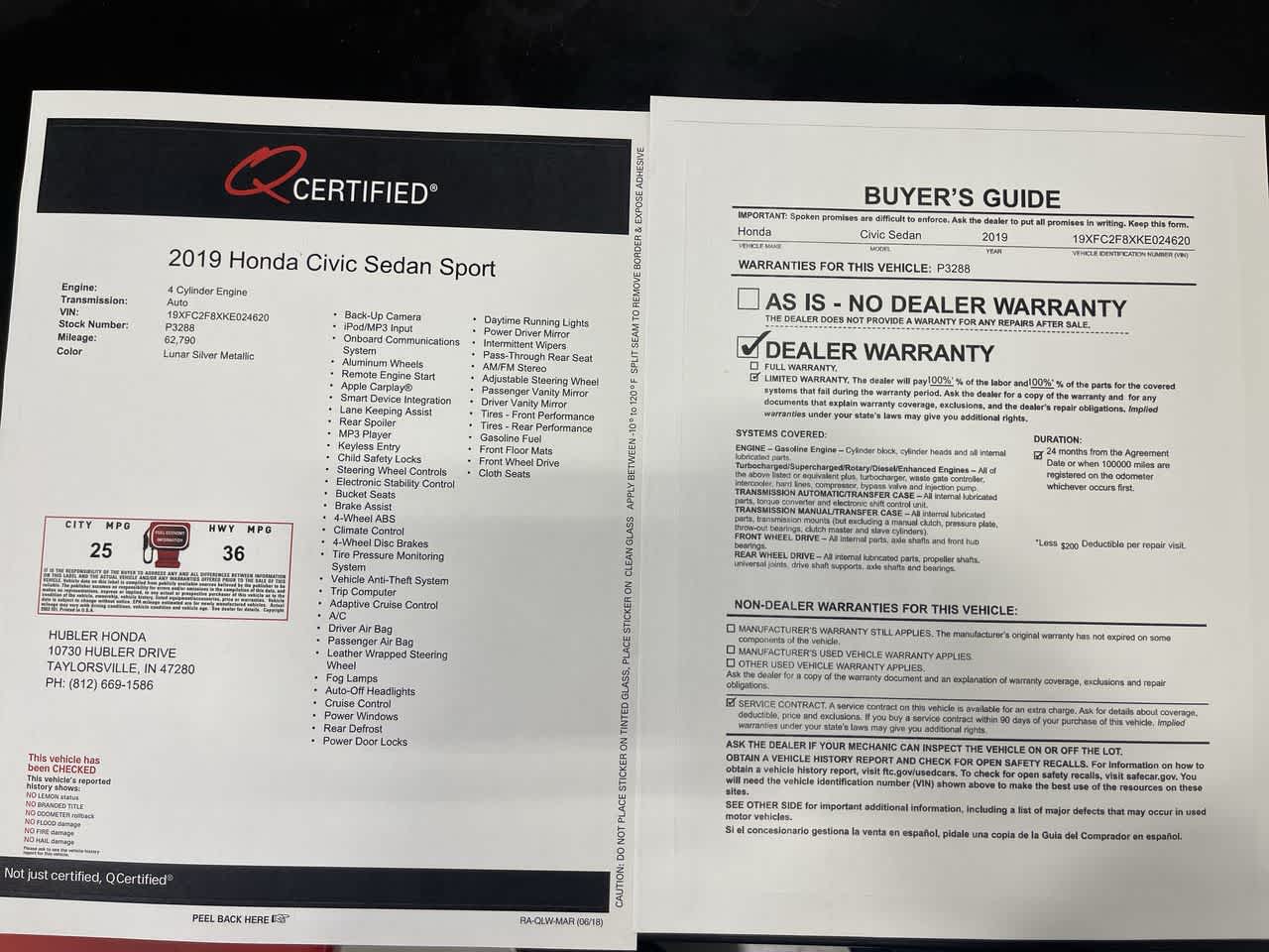 2019 Honda Civic Sport