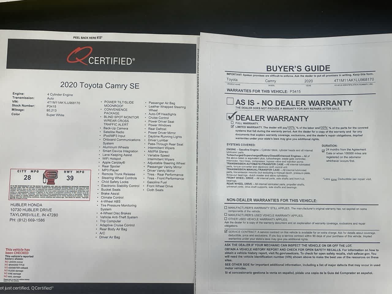 2020 Toyota Camry SE