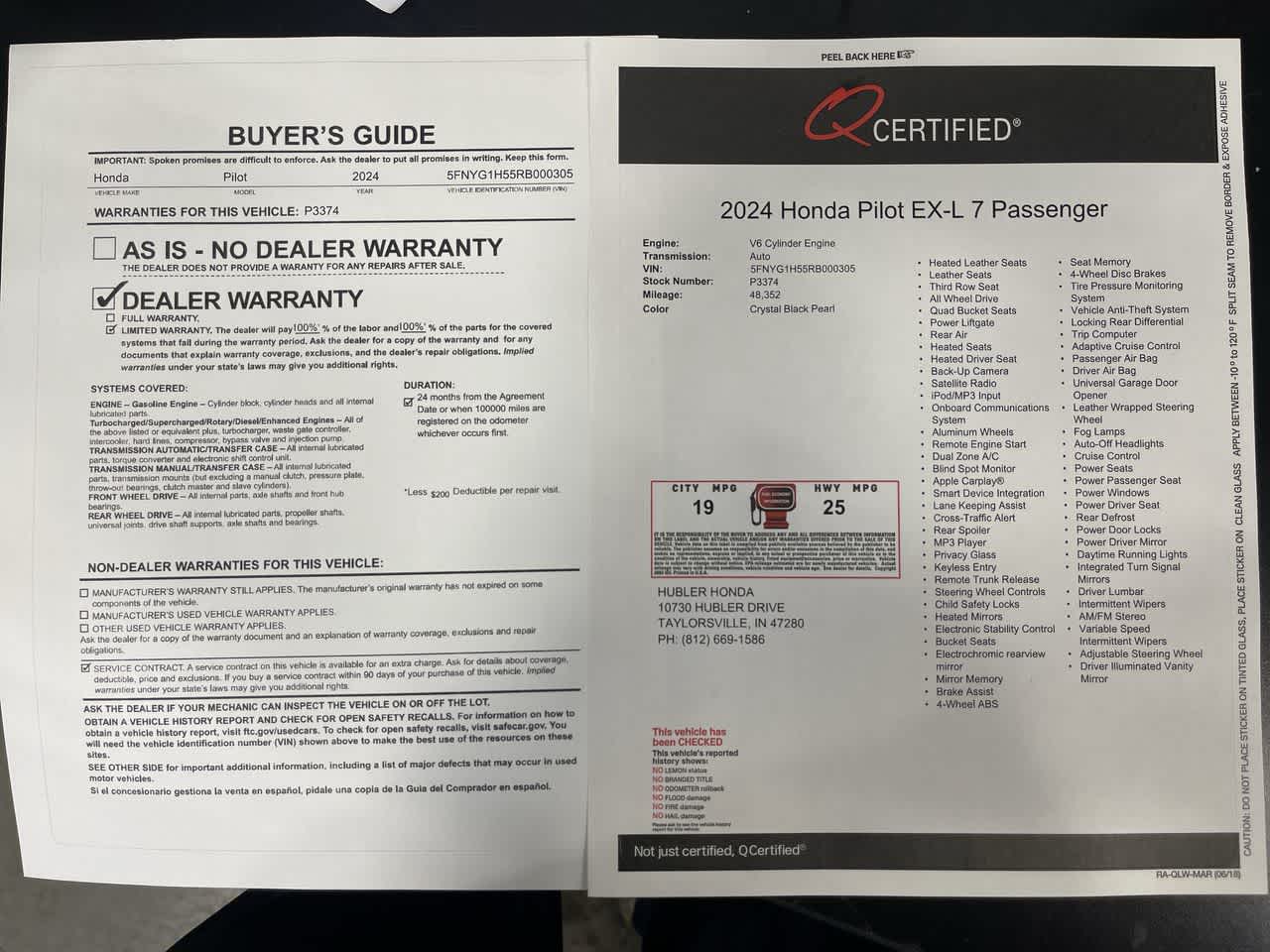 2024 Honda Pilot EX-L 7 Passenger