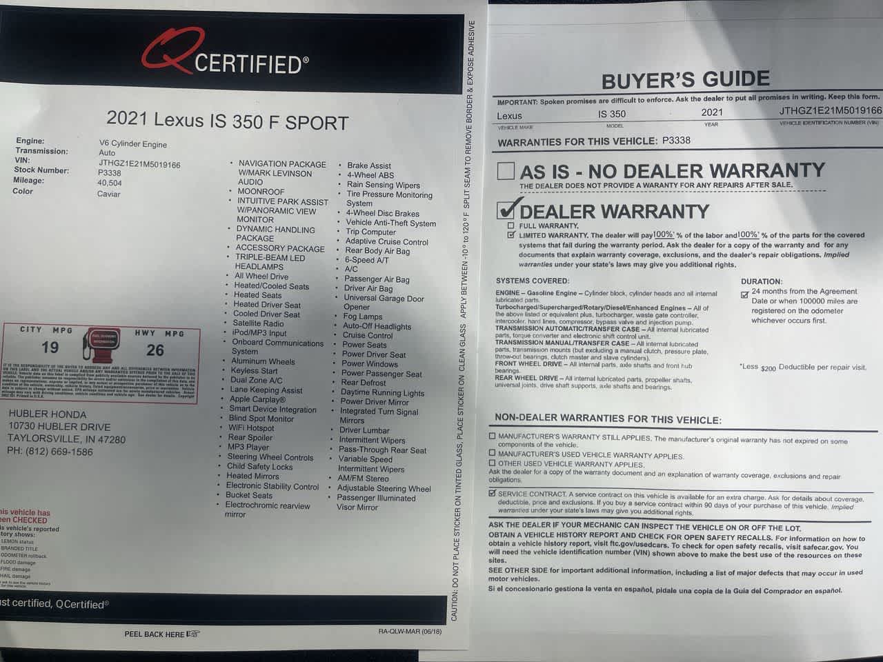 2021 Lexus IS 350 F SPORT