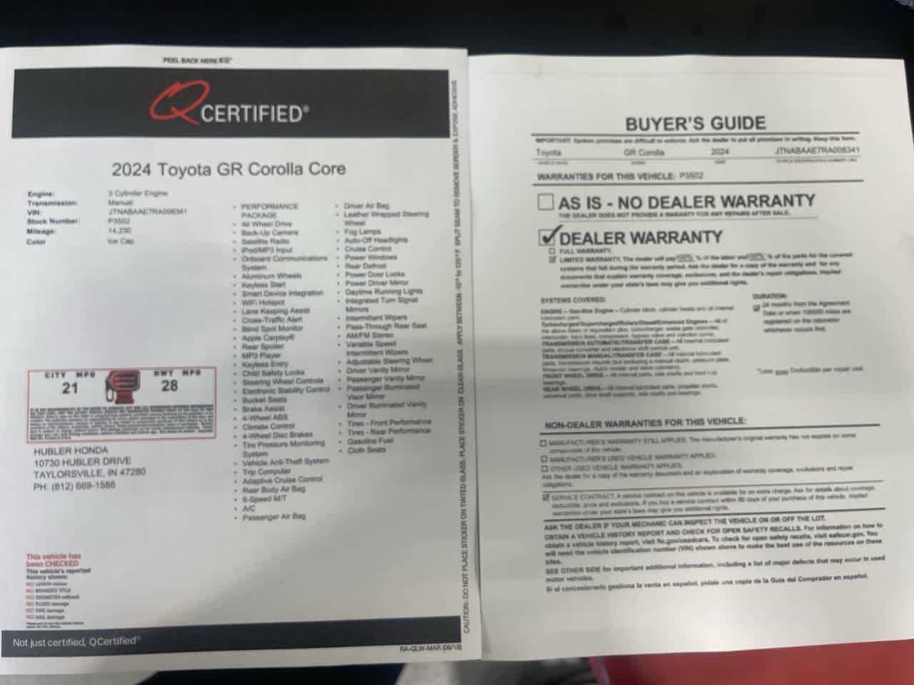 2024 Toyota GR Corolla Core