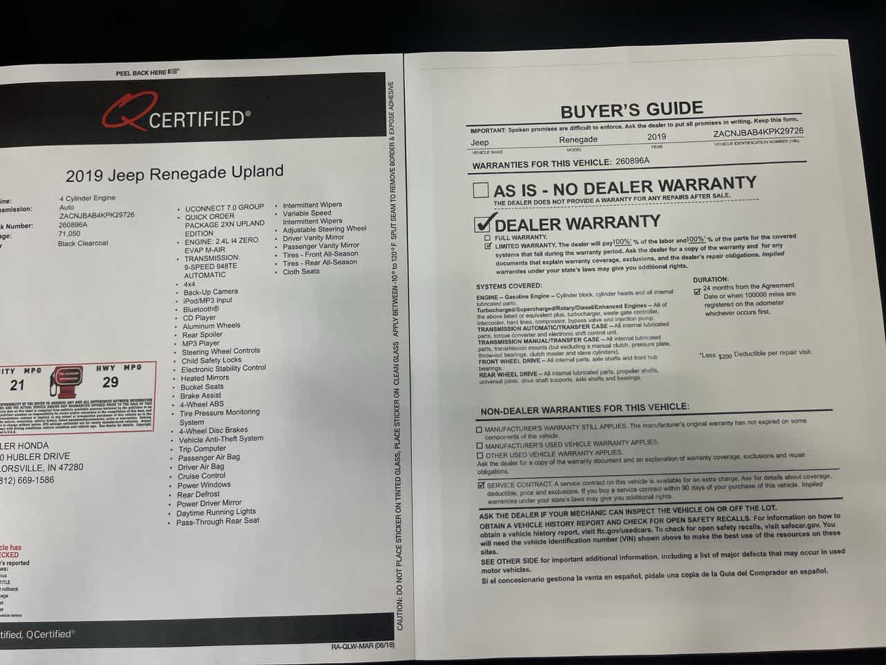 2019 Jeep Renegade Upland