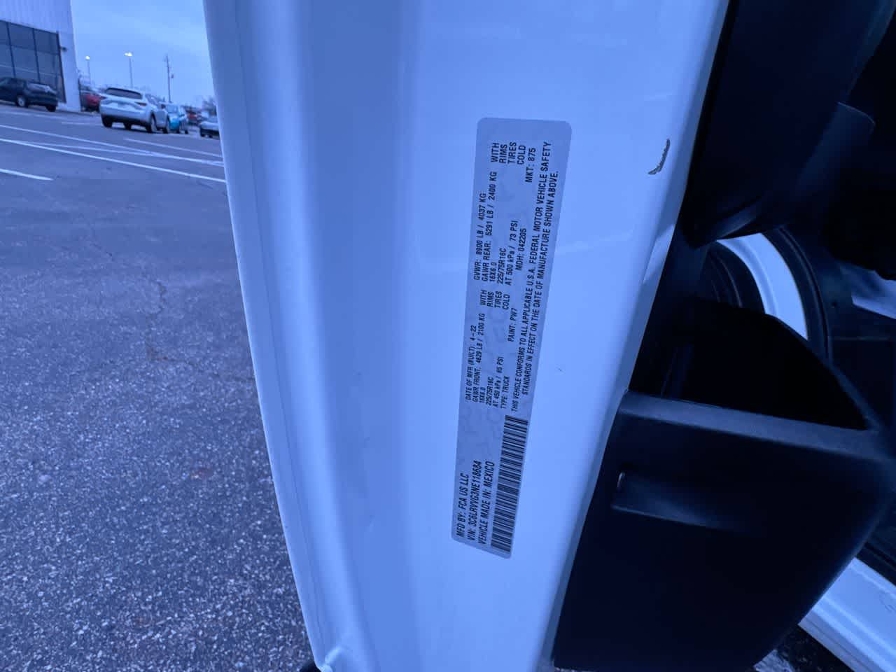 2022 RAM ProMaster Cargo Van 2500 136 W